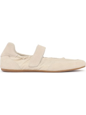 Derimod Kadın Krem Bantlı Deri Spor Babet 26PFD552814