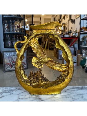 İki Yedi Konsept Souchon Kartal Biblosu Altın Dekoratif Heykel Ofis Masa Üstü Ev Salon Aksesuarı Hediyelik Eşyalar