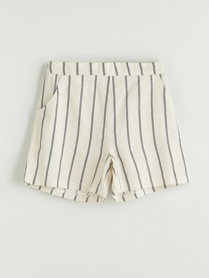 Lc Waikiki Yeni Sezon Beli Lastikli Keten Karışımlı Kız Çocuk Şort