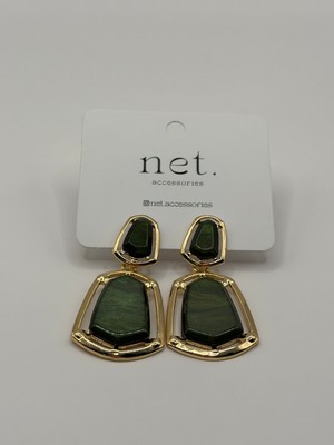 Net.Accessories Haki-Golddetayküpe