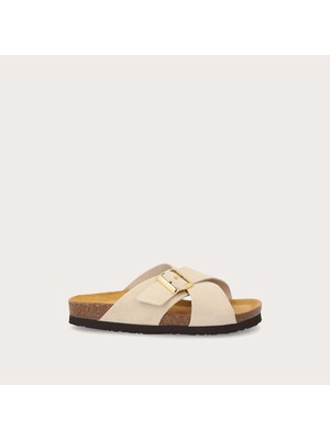 Kadın Terlik 17B3 Frau Velour-S Suede Crossover-Strap Slıders