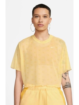 Nike Air Short-Sleeve Crew Womens Yellow Tshirt Kısa Kollu Günlük Kadın Tişört Sarı