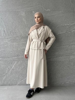 Miostil Yelekli Ikili Elbise-Taş