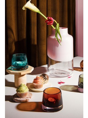 Paşabahçe Joy Orta Boy Petrol Yeşili Cam Mumluk - 1 Adet