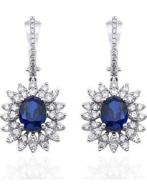 Makdis Pırlanta 5.35 Karat Safir Pırlanta Küpe