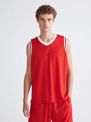 Lc Waikiki Yeni Sezon Bisiklet Yaka Baskılı Erkek Kolsuz Tişört