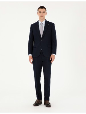 Pierre Cardin Erkek Lacivert Slim Fit Çizgili Takım Elbise 50292210-VR033