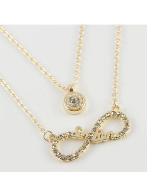 Kocadal Sen Ben Yazılı Sonsuzluk Figürlü Yeni Sezon Ikili Kolye