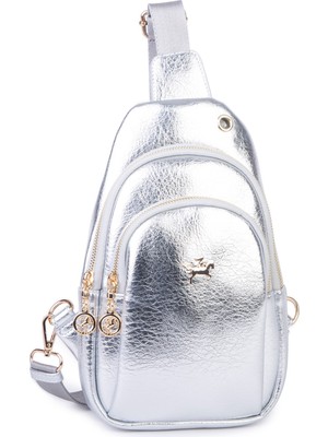 Nas Bag Kadın Crossbody Bag Bel ve Body Bag Gümüş  Victoria