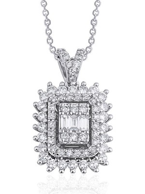 Makdis Pırlanta 0.55 Karat Baget Pırlanta Kolye