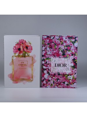 Kethuda Concept 2 Li No 5 Kırmızı Pembe Çiçek & Gül Bahçesi Renkli Dekoratif Kitap Kutu