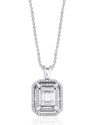 Makdis Pırlanta 0.95 Karat Baget Pırlanta Kolye