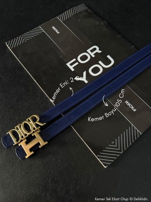 Fiori 2'li 2 cm Yazılı Tokalı Köprülü Kadın Kemer, Pantolon Kemeri, Ceket Kemeri, Elbise Kemeri, Gömlek Kemer