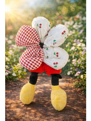 Mugusa Hediyelik Mickey Mouse Figürlü Sallanan Ayaklı Lastik Saç Tokası – Sevimli Çocuk Saç Aksesuarı - Kırmızı