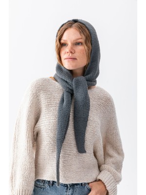 Wega Moda Soft Dokulu Bağlamalı Balaclava Kapşon Bere Kadın Kışlık Başlık Rahat Şık Kullanım