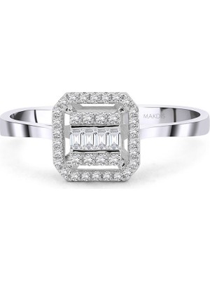 Makdis Pırlanta 0.15 Karat Baget Pırlanta Yüzük