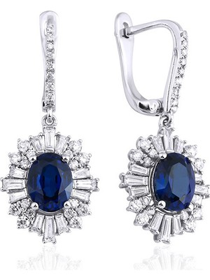 Makdis Pırlanta 4.75 Karat Safir Pırlanta Küpe