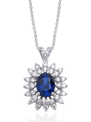 Makdis Pırlanta 2.70 Karat Safir Pırlanta Kolye