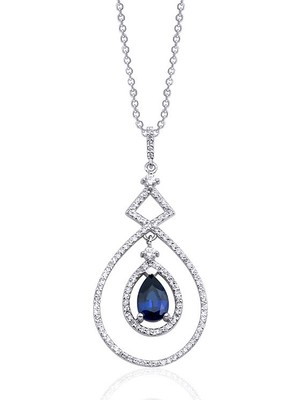 Makdis Pırlanta 0.75 Karat Safir Pırlanta Kolye