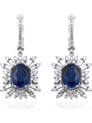 Makdis Pırlanta 5.85 Karat Safir Pırlanta Küpe