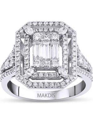 Makdis Pırlanta 1.15 Karat Baget Pırlanta Yüzük