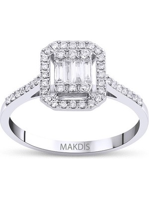 Makdis Pırlanta 0.35 Karat Baget Pırlanta Yüzük
