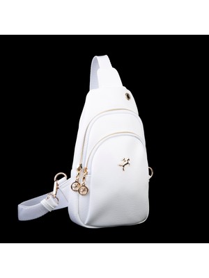 Nas Bag Kadın Crossbody Bag Bel ve Body Bag Beyaz Victoria