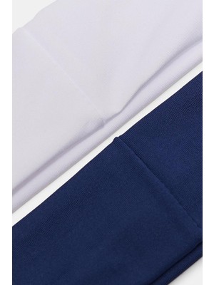 New Obsessions 2 Adet Beyaz- Lacivert Elastan Jersey Saç Bandı