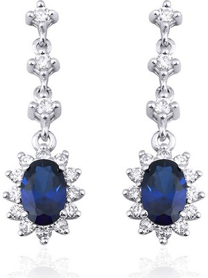 Makdis Pırlanta 1.70 Karat Safir Pırlanta Küpe