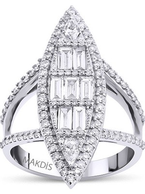 Makdis Pırlanta 1.30 Karat Fantezi Baget Pırlanta Yüzük