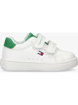 Tommy Hilfiger Flag Velcro Bebek Beyaz/yeşil Spor AYAKKABI.X165