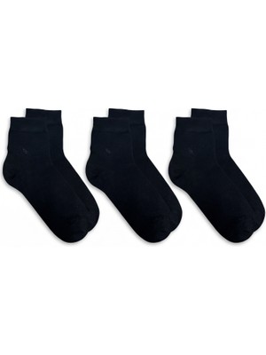 Melce Çorap Erkek Yarım Konç Bambu Dikişsiz Çorap Siyah - 3’lü Paket