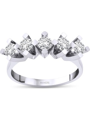 Makdis Pırlanta 0.80 Karat Beştaş Pırlanta Yüzük