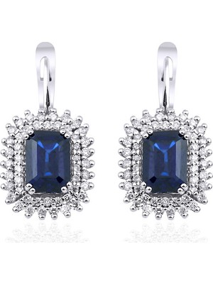 Makdis Pırlanta 2.95 Karat Safir Pırlanta Küpe
