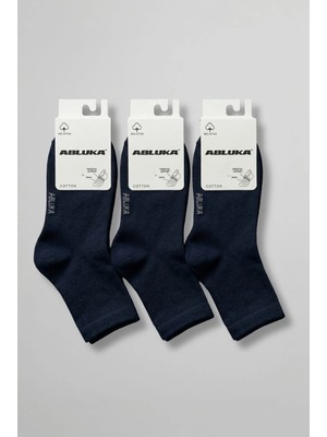 Abluka Online Erkek 3'lü Pamuklu Soket Çorap Lacivert