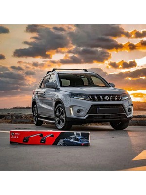 Turtle Can Carry Suzuki Vitara (Ly) Suv 2015->Sonrası Portbagaj Tavan Ara Atkı Seti, Gri