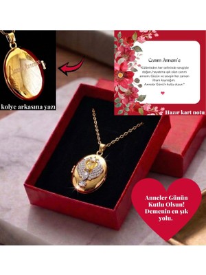 Pigna Aksesuar Kişiye Özel Isimli Anka Kuşu Çelik Kolye - Içine Fotoğraf Konulabilir - Anneler Günü Kartlı Hediye Paketli