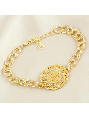 Pileli Store Osmanlı Tuğralı Taşlı Bileklik