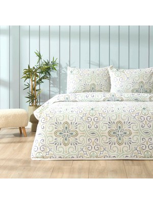 Taç Baskılı Mireva Tek Kişilik Pike Takımı Yeşil