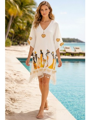 Tosbik Otantik Tosbikotantik Kişiye Özel El Işi Motifli Pamuk Viskon Arap Kızı Oversize Pareo