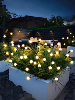 İndecor Houseware 6 Led'li Sarı Güneş Enerjili Bahçe Aydınlatması Balkon Lamba Solar Işık Ateş Böceği Peyzaj Çiçeği