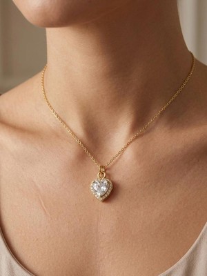 Wind Silver Zirkon Taşlı Kalp Kolye