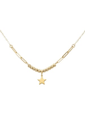 Hakan Mücevherat Dorikalı Yıldız 14 Ayar Altın Minimal Kolye