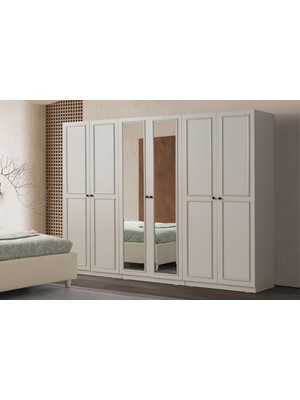 Doressa Lenta 6 Kapılı Aynalı Gardırop