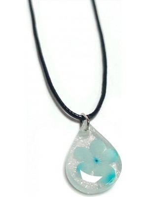 Pileli Store Kartopu Çiçeği Damla Epoksi Kolye