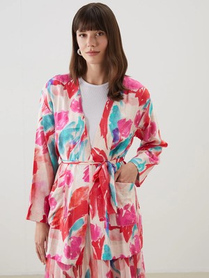 Lc Waikiki Yeni Sezon Şal Yaka Desenli Oversize Kadın Kimono