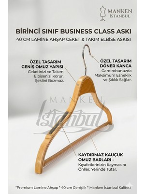 İstanbul Manken 10 Adet A-Kalite Lamine Erkek Ceket Askısı Gömlek Askısı Tişört Askısı Ahşap Askı Elbise Askısı