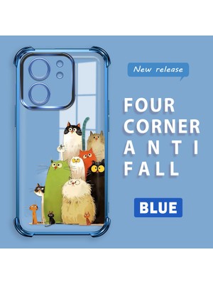 HONTINGA Xiaomi Mi 13T ile Uyumlu Şeffaf Kılıfı Düşüme Önleyici Basitlik Anti Düşme Kamera Korumali Kedi Desen Yumuşak Silikon Telefon Kılıfı Kadın ve Erkek Için Uygundur K3-0187