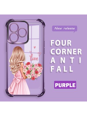 HONTINGA Realme C53 ile Uyumlu Şeffaf Kılıfı Düşüme Önleyici Basitlik Anti Düşme Kamera Korumali Güzel Kız Desen Yumuşak Silikon Telefon Kılıfı Kadın ve Erkek Için Uygundur K3-0194