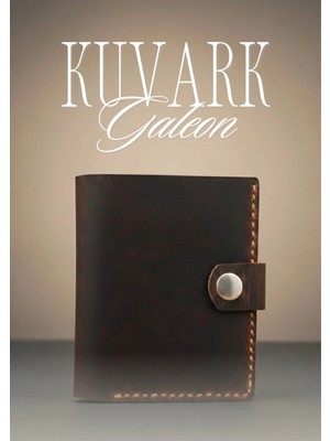 Kuvark Galeon Çok Bölmeli Şeffaf Gözlü Deri Erkek Cüzdan - Kartvizitlik | Kahve